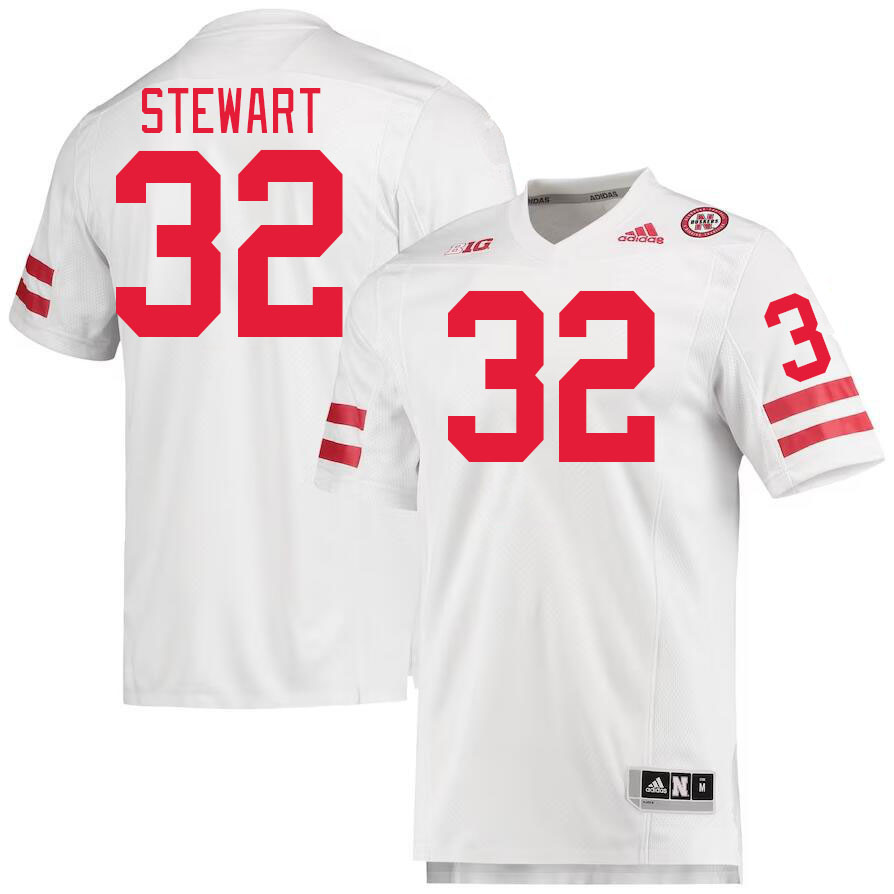 Men #32 Rahmir Stewart Nebraska Cornhuskers College Football Jerseys Stitched Sale-White - Click Image to Close